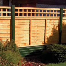 Example of Southern Decks PVC Fencing with Larch Lap Panels